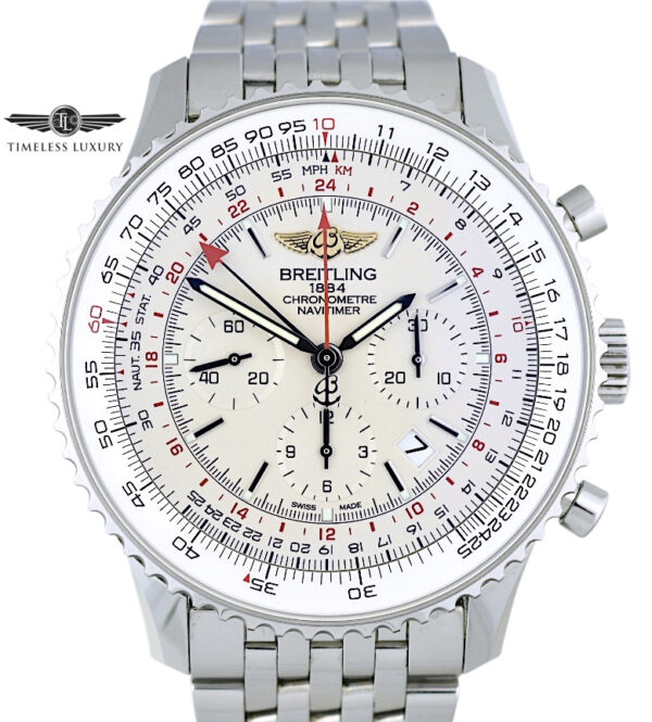 Breitling Navitimer GMT AB04412 Silver dial for sale
