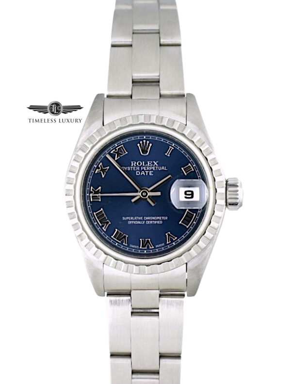 Ladies Rolex Date 79160 Blue roman dial