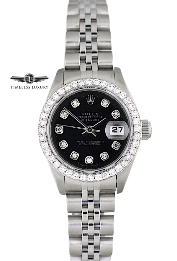2002 Ladies Rolex Datejust 70160 Diamond bezel watch