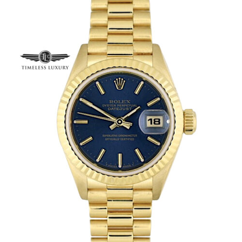1988 Ladies Rolex President 69178 Blue dial
