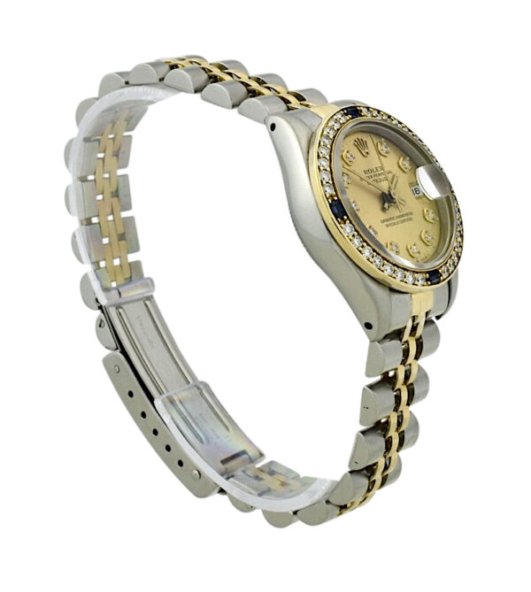 Ladies Rolex datejust 69173 diamond & sapphire bezel
