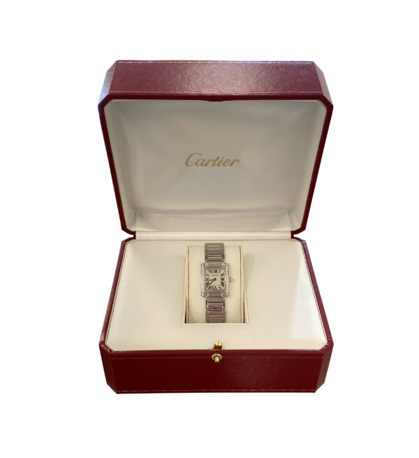 Ladies Cartier Tank Francaise 18k Gold Diamond watch for sale