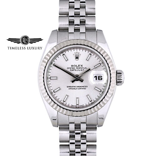 2005 Ladies Rolex Datejust 179174 silver dial 26mm