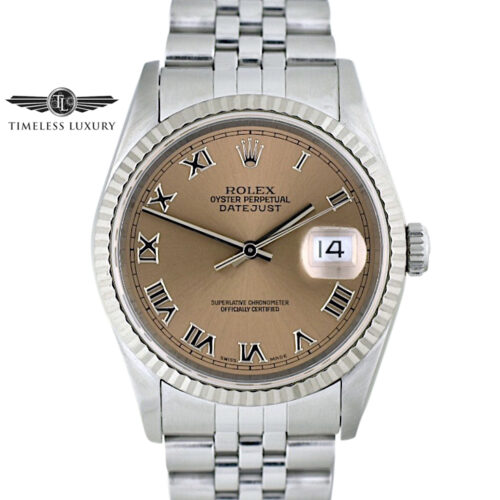 1996 Rolex Datejust 16234 Salmon Roman Dial