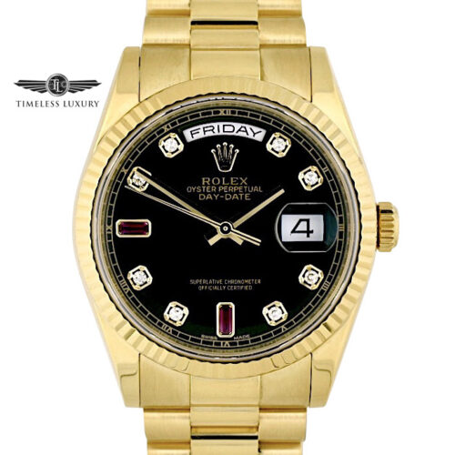 2020 Rolex Day-Date President 118238 Diamond & ruby baguette dial