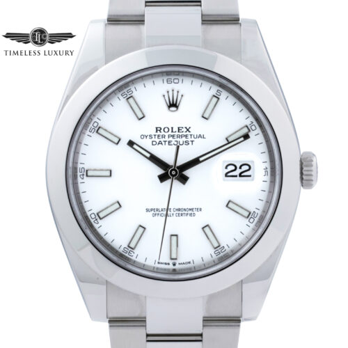 Men's Rolex Datejust 41 126300 white dial