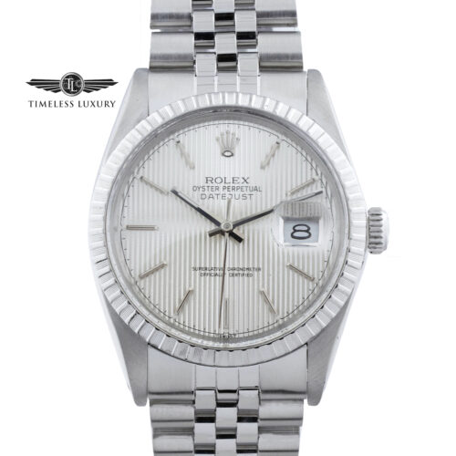 Men's 1983 Rolex Datejust 16030 Silver tapestry dial