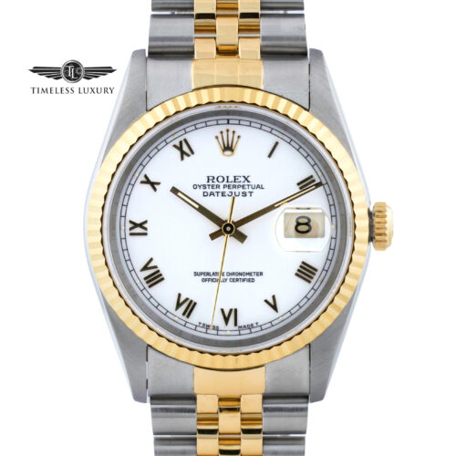 1995 Rolex Datejust 16233 white roman dial