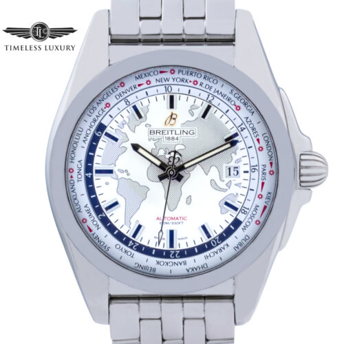 Breitling Galactic Unitime White World Dial WB3510