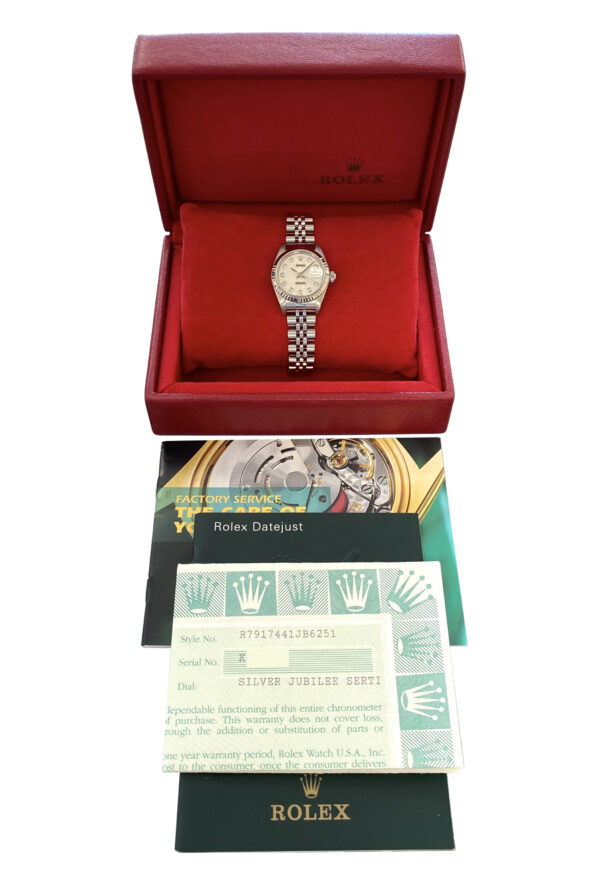 Ladies Rolex Datejust 79174 silver jubilee diamond dial for sale