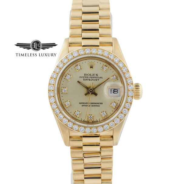 Ladies Rolex President 69178 Diamond Bezel