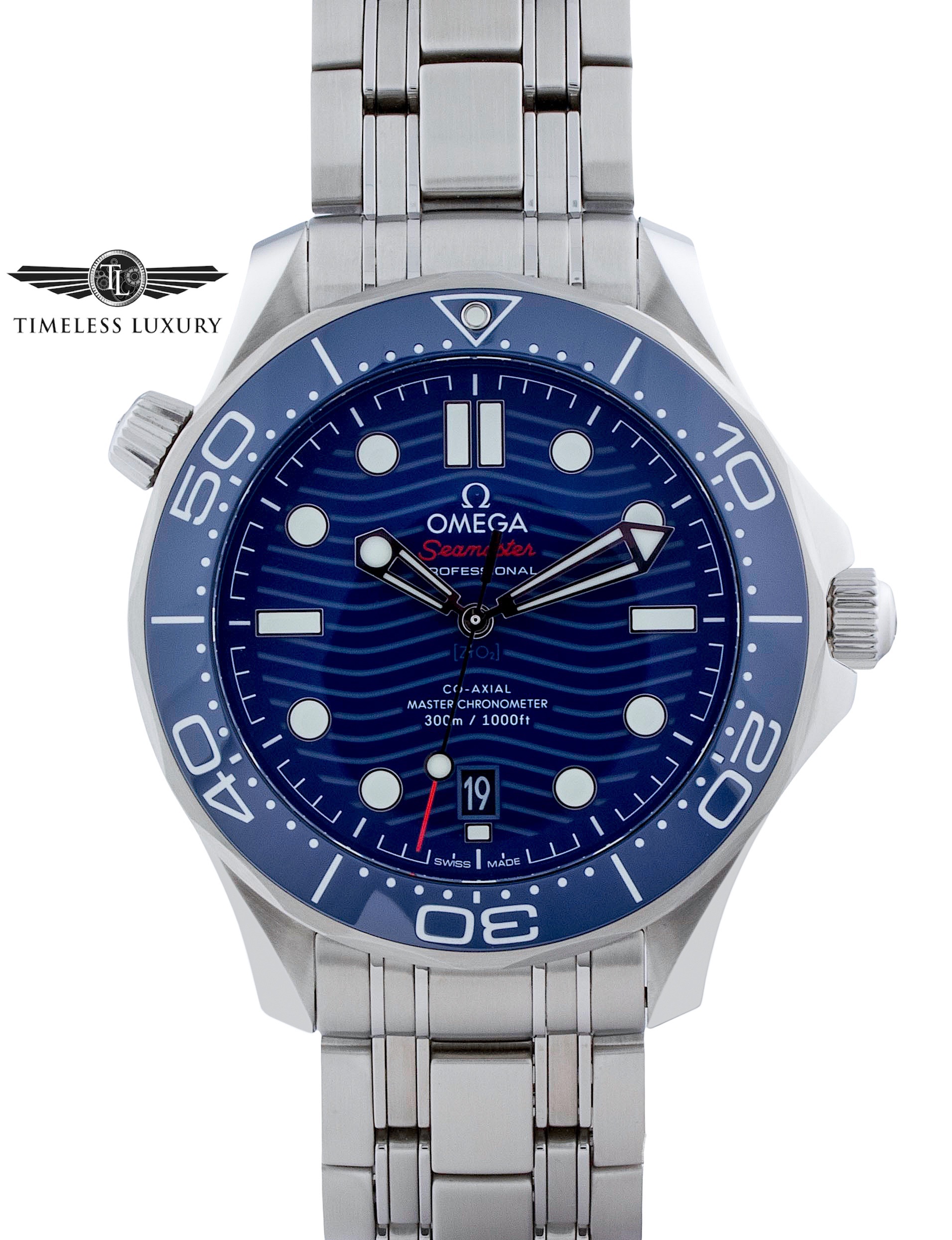 Omega seamaster diver discount 300m blue dial