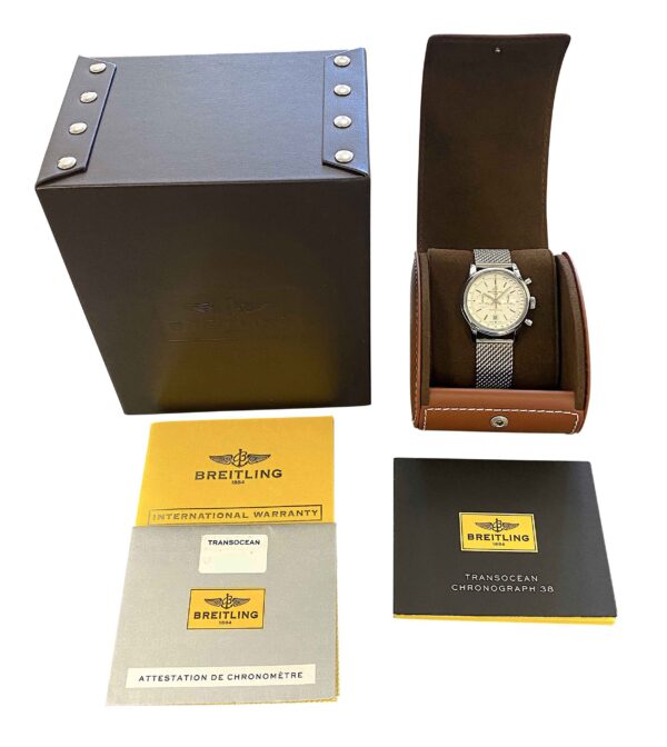 Breitling Transocean Chronograph A41310 Silver Dial 38mm for sale