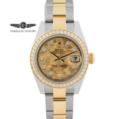 Ladies Rolex Datejust 179383 Gold Crystal Diamond dial