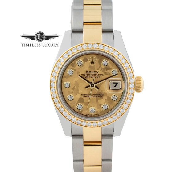 Ladies Rolex Datejust 179383 Gold Crystal Diamond dial