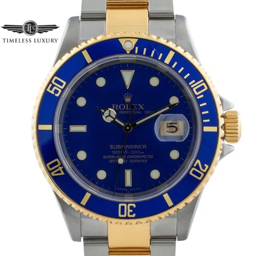 2007 Rolex Submariner 16613 blue dial