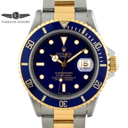 1999 Rolex Submariner 16613 Steel & Gold 40mm Black Dial